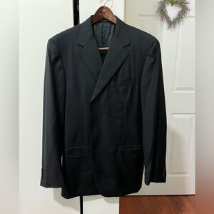 Ermenegildo Zegna Black Men's Three Button Suit Jacket